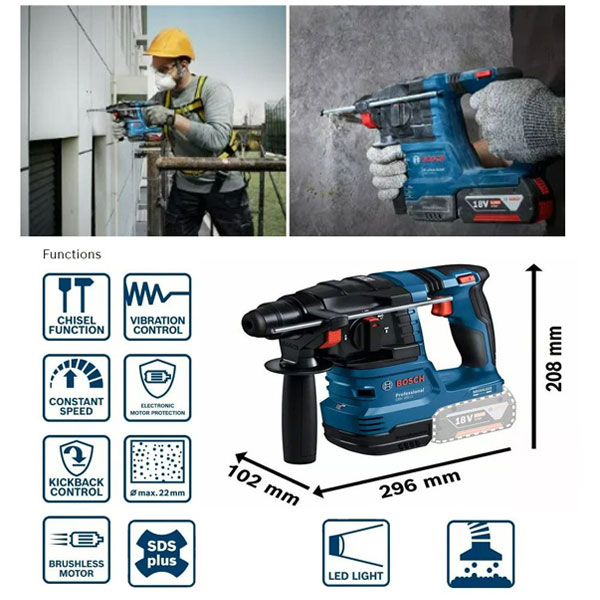 Máy khoan búa dùng pin Bosch GBH 185-LI