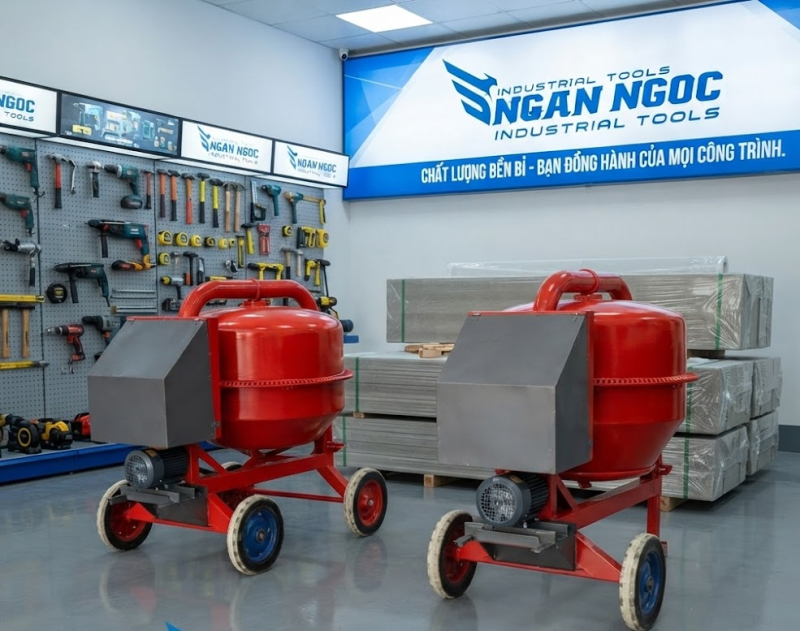Máy trộn bê tông 380l lắp động cơ 3kw